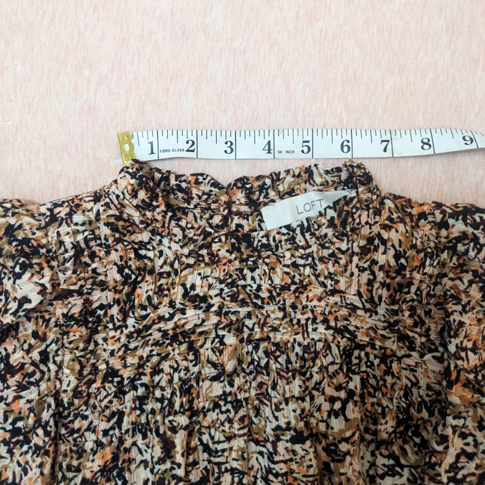 NWOT LOFT Pintucked Ruffle Shell Top - Picture 6 of 11